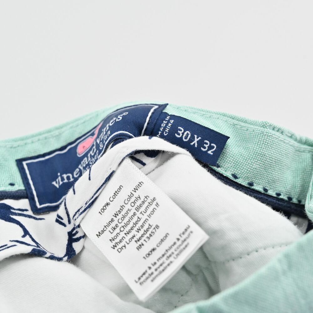 VINEYARD VINES Pants Mens Sz 30x32 Cotton Slim Taper Leg Teal Blue Casual Preppy - Picture 7 of 12